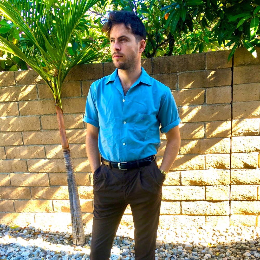 Men’s vintage 50s light blue Towncraft shirt